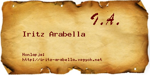 Iritz Arabella névjegykártya